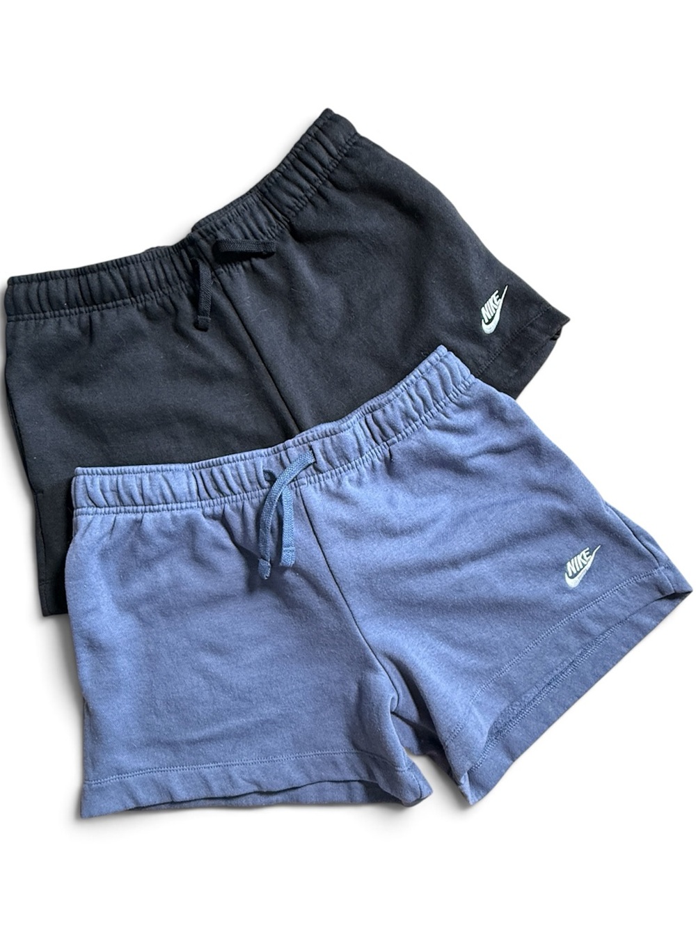 Set of Nike Fleece Jogger Shorts Black and Light Blue Sz L